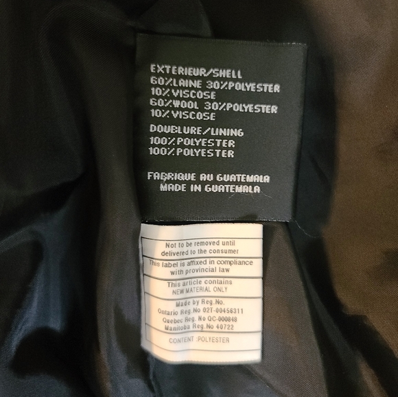 DKNY double-breasted black pea coat size 10 - Picture 3 of 3